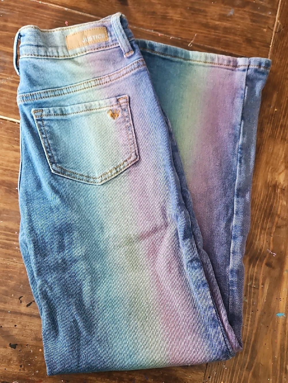 Justice Rainbow Ombre Skinny Jeans - Blue, Purple, Green